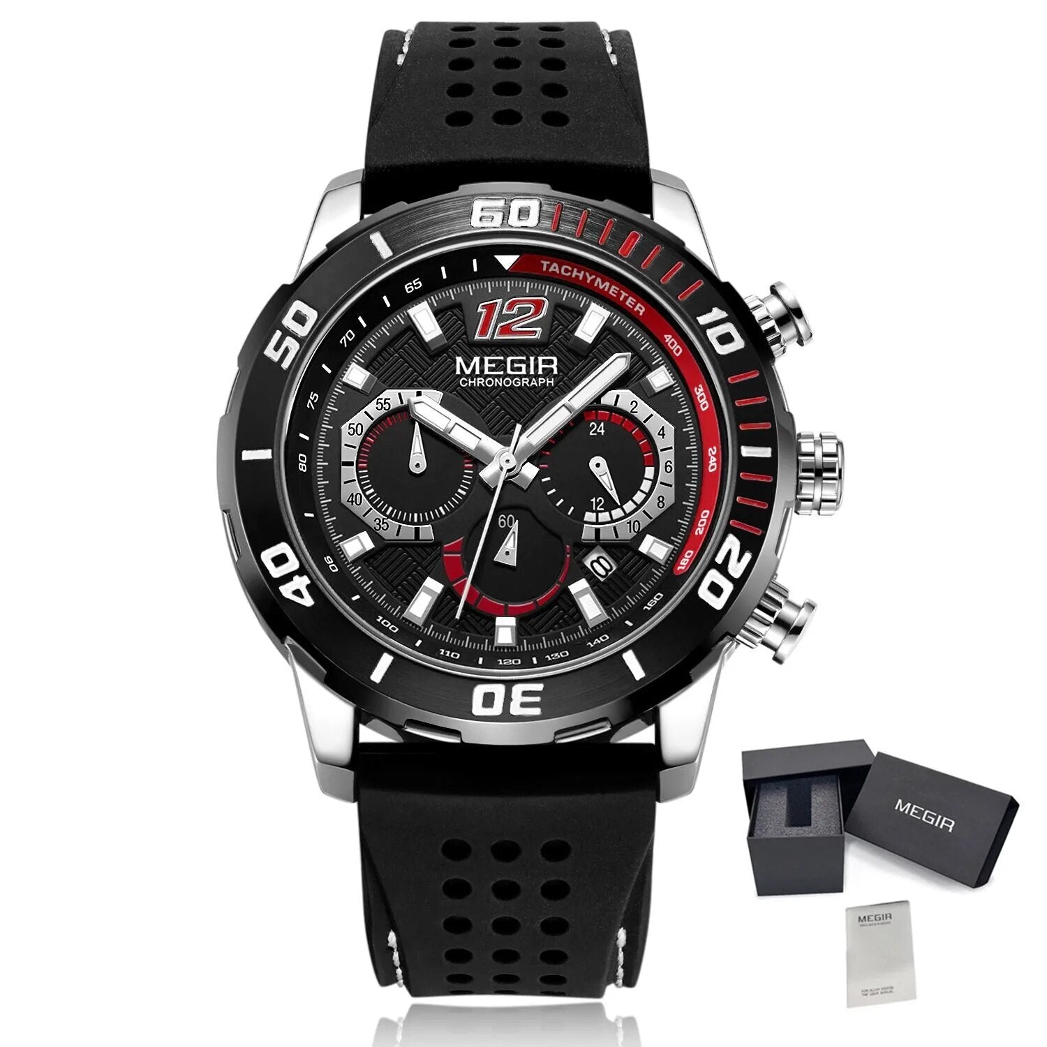 MEGIR Relogio Masculino Fashion Luxury Sports Watches for Men Waterproof Date Luminous Silicone Quartz Wristwatch Man Clock 2109