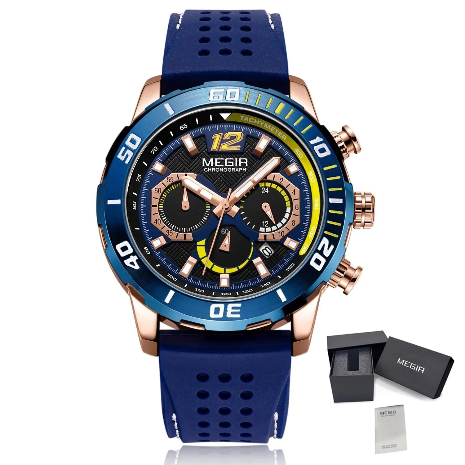 MEGIR Relogio Masculino Fashion Luxury Sports Watches for Men Waterproof Date Luminous Silicone Quartz Wristwatch Man Clock 2109