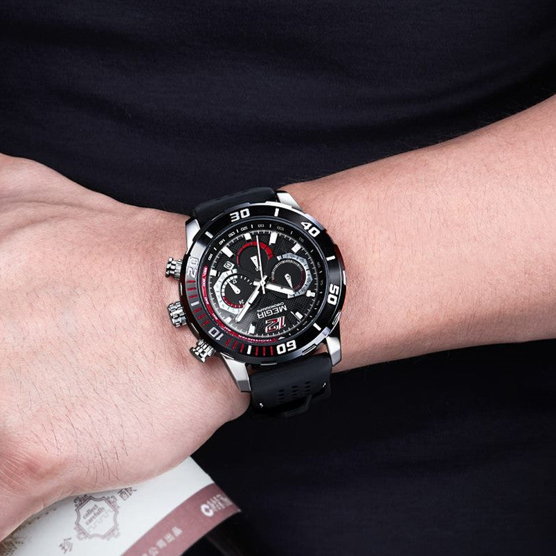 MEGIR Relogio Masculino Fashion Luxury Sports Watches for Men Waterproof Date Luminous Silicone Quartz Wristwatch Man Clock 2109