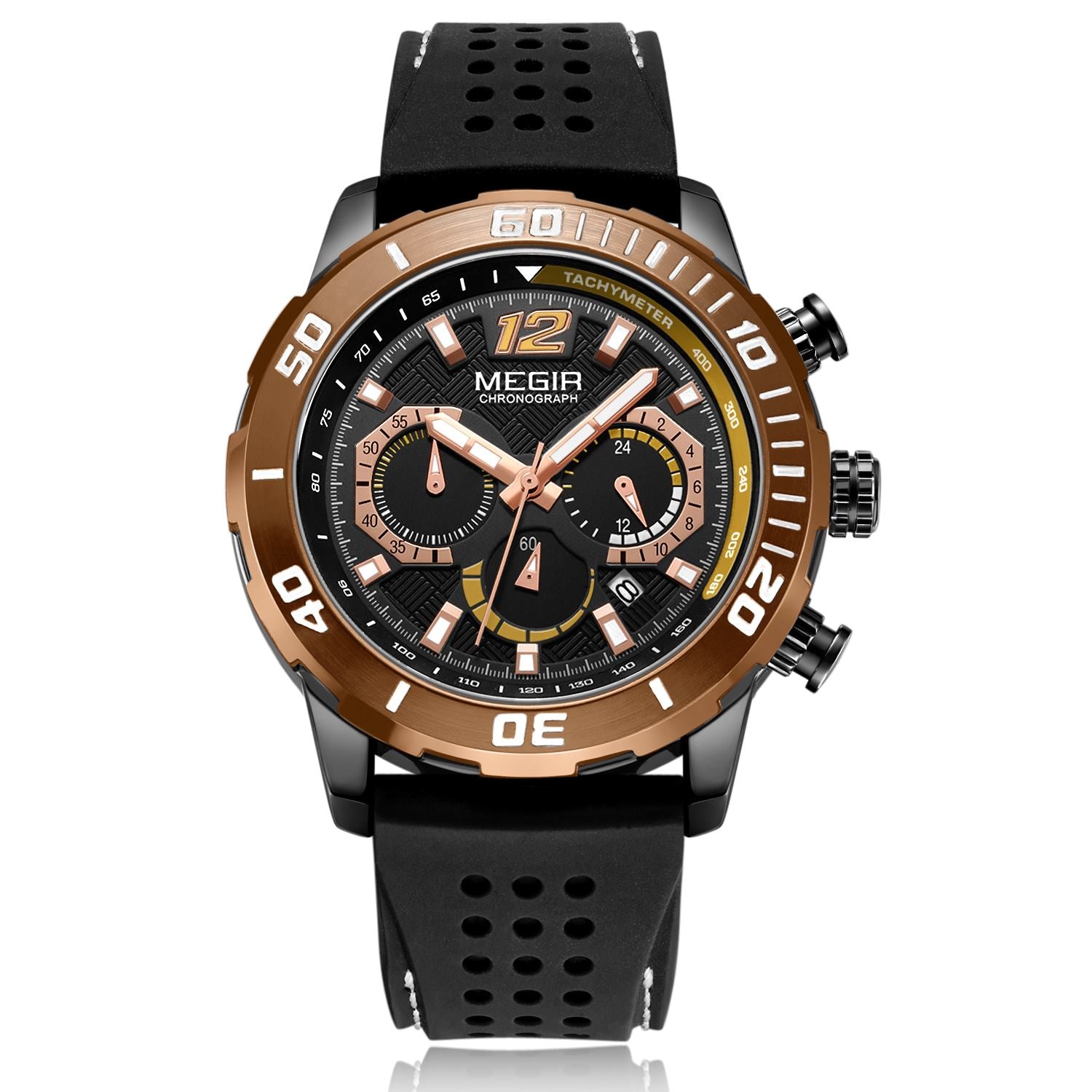 MEGIR Relogio Masculino Fashion Luxury Sports Watches for Men Waterproof Date Luminous Silicone Quartz Wristwatch Man Clock 2109