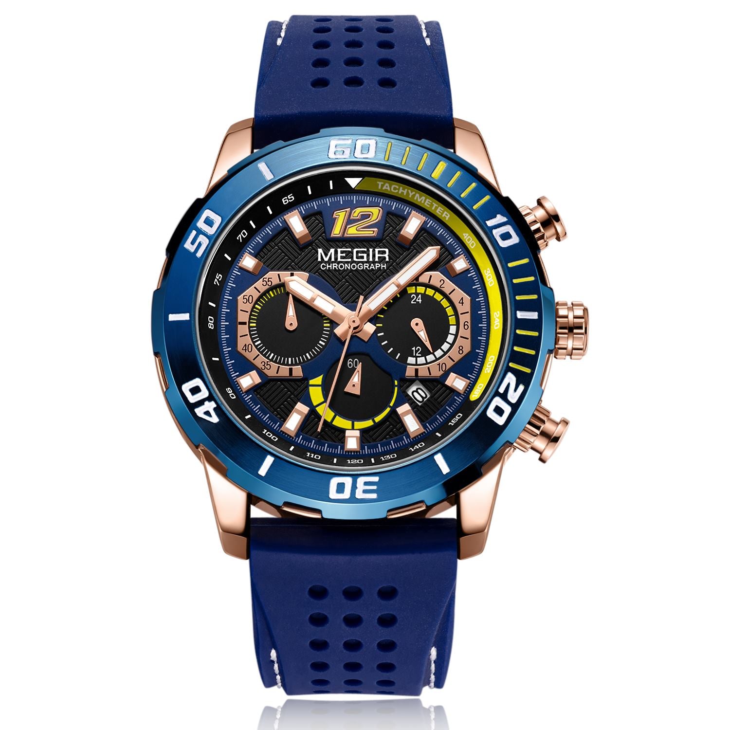 MEGIR Relogio Masculino Fashion Luxury Sports Watches for Men Waterproof Date Luminous Silicone Quartz Wristwatch Man Clock 2109