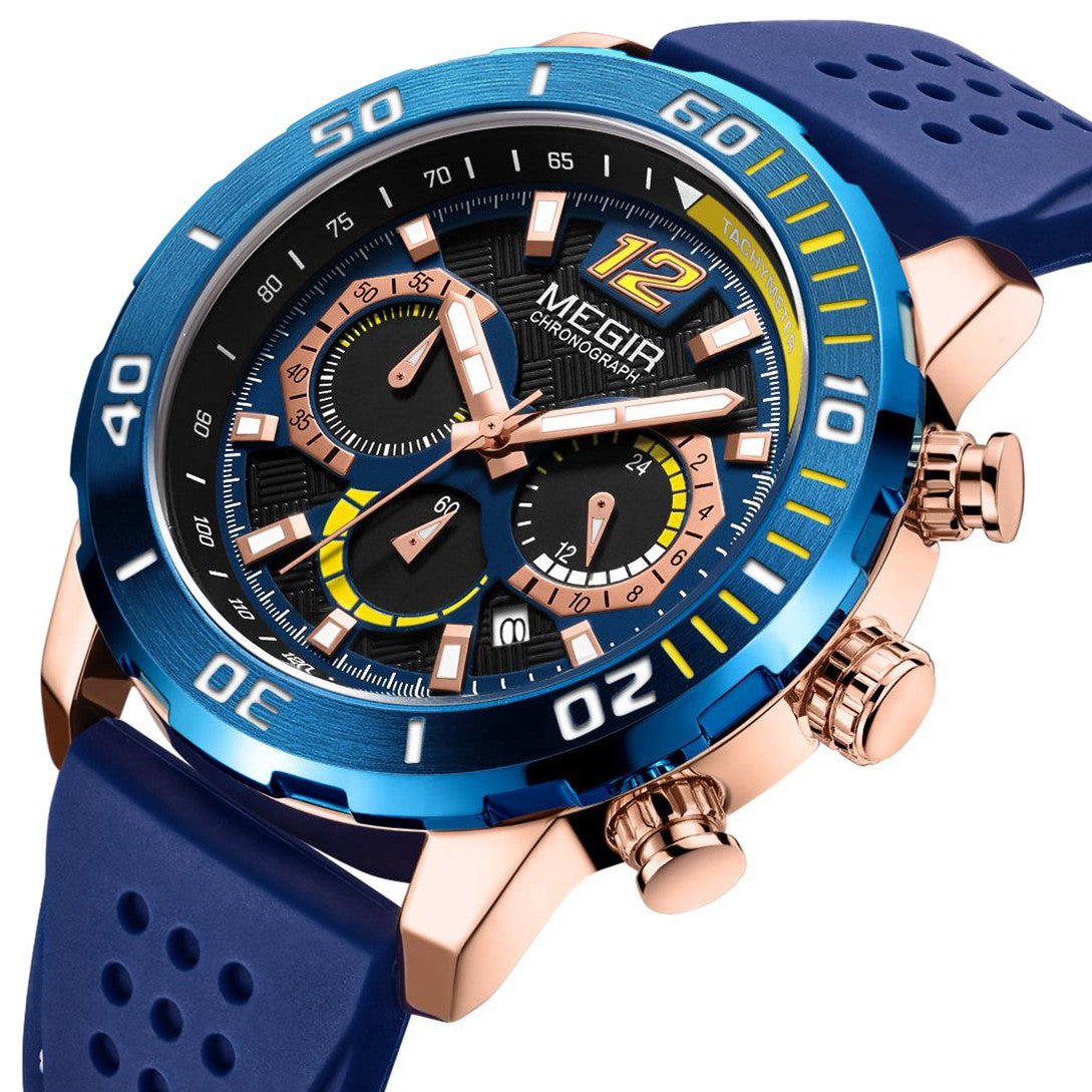 MEGIR Relogio Masculino Fashion Luxury Sports Watches for Men Waterproof Date Luminous Silicone Quartz Wristwatch Man Clock 2109
