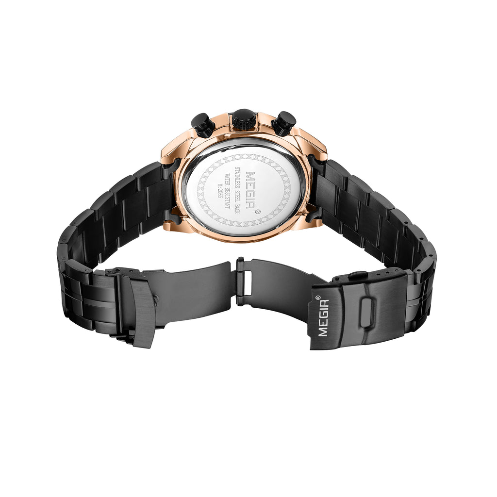MEGIR Fashion Men Watches Luxury Business Watch for Men Stainless Steel Quartz Wrist Watch Calendar Date Clock Reloj Hombre 2065