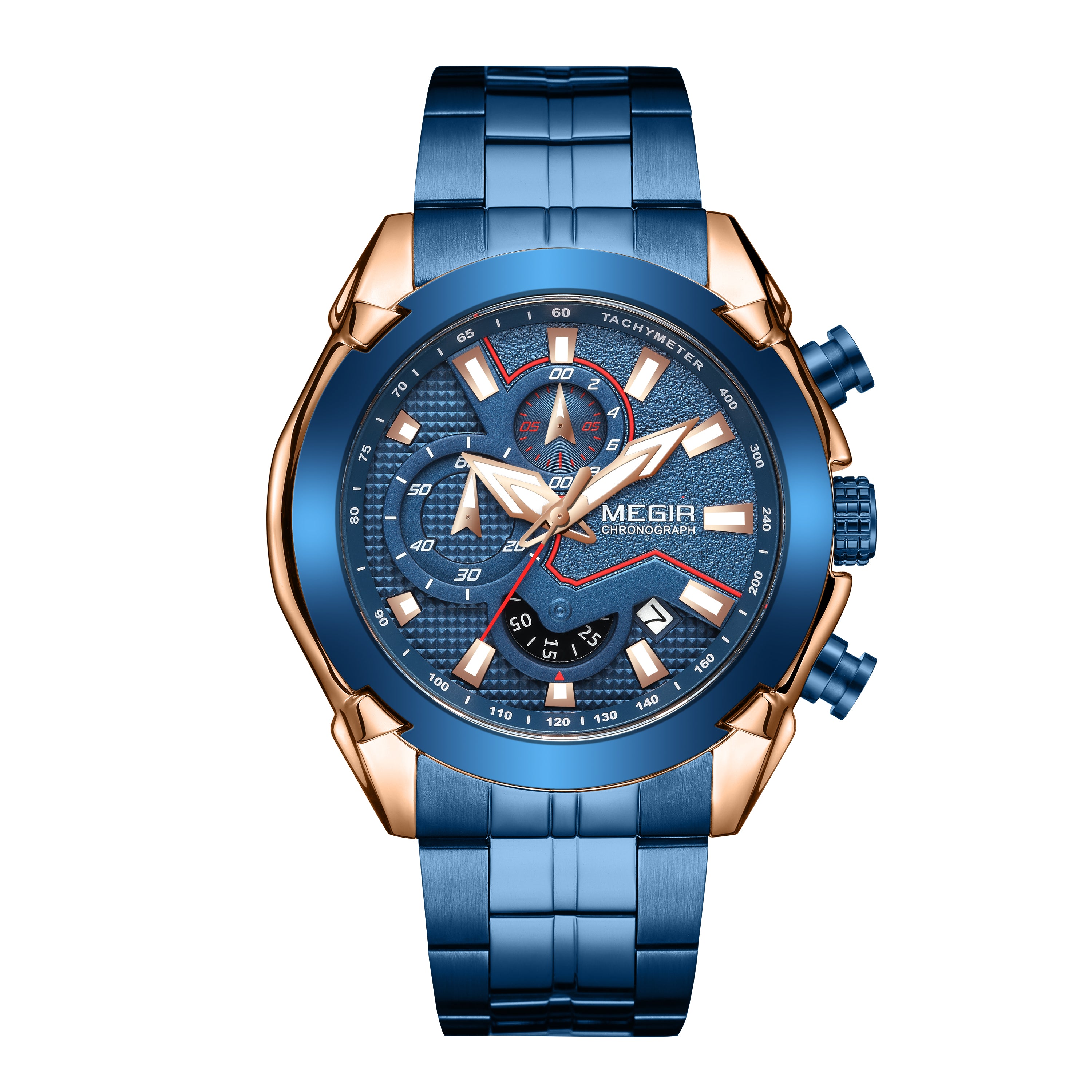 MEGIR Fashion Men Watches Luxury Business Watch for Men Stainless Steel Quartz Wrist Watch Calendar Date Clock Reloj Hombre 2065
