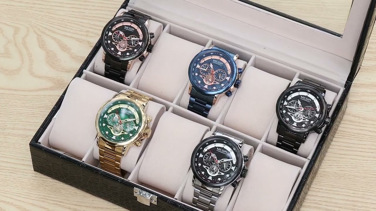 MEGIR Luxury Men Watches Stainless Steel Quartz Wristwatches Fashion Men Business Watch Clock Male Chronograph Relogio Masculino