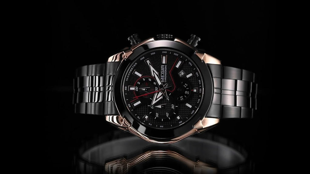 MEGIR Fashion Men Watches Luxury Business Watch for Men Stainless Steel Quartz Wrist Watch Calendar Date Clock Reloj Hombre 2065