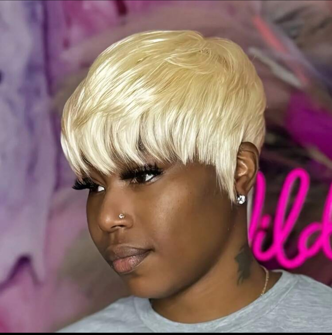 Perruque de cheveux humains Remy lisses blonds 613 de 15 cm, densité 150 %, sans colle, fabriquée à la machine, coupe Pixie, pour femme, tenue de soirée quotidienne
