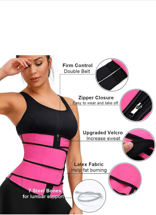 ANGOOL Neopren Waist Trainer for Women,Workout Plus Size Trimmer Belt Sauna Sweat Corset Cincher with Zipper